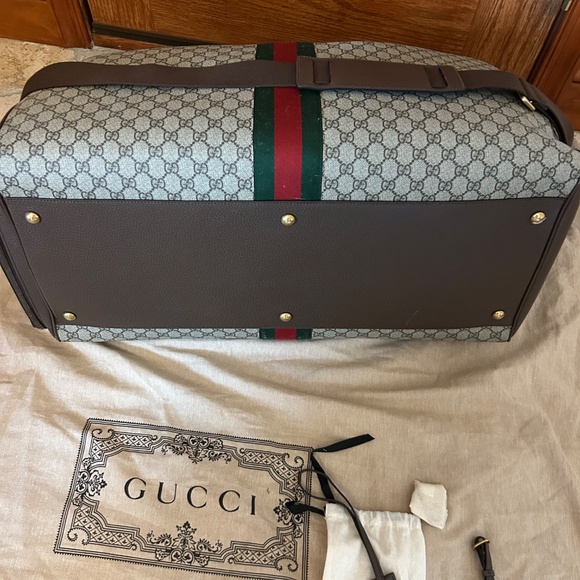 Gucci LARGE Savoy, duffel bag GG supreme brown/tan made in Italy - Picture 10 of 15
